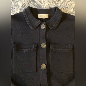 Sezane navy blue Betty Cardigan with embroidery